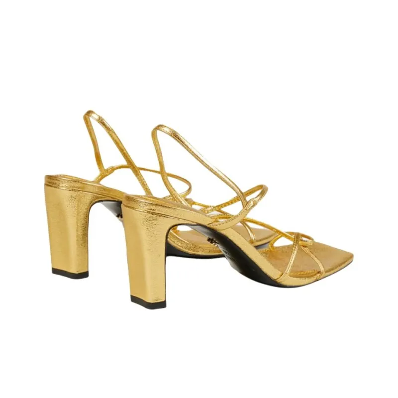 Sandro Strap Sandals 8cm Women's Gold-3