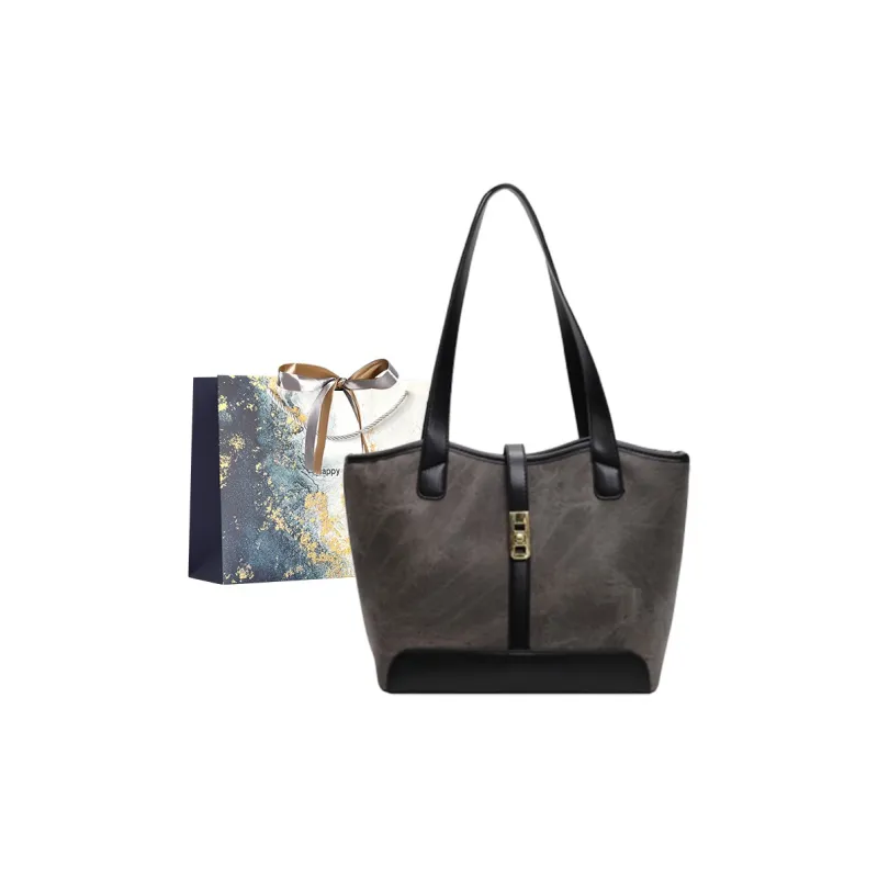 Iman's House PU Tote Bag Shoulder Bag Regular Women's Ecru/Dark Tea/Blue/Coffee-6