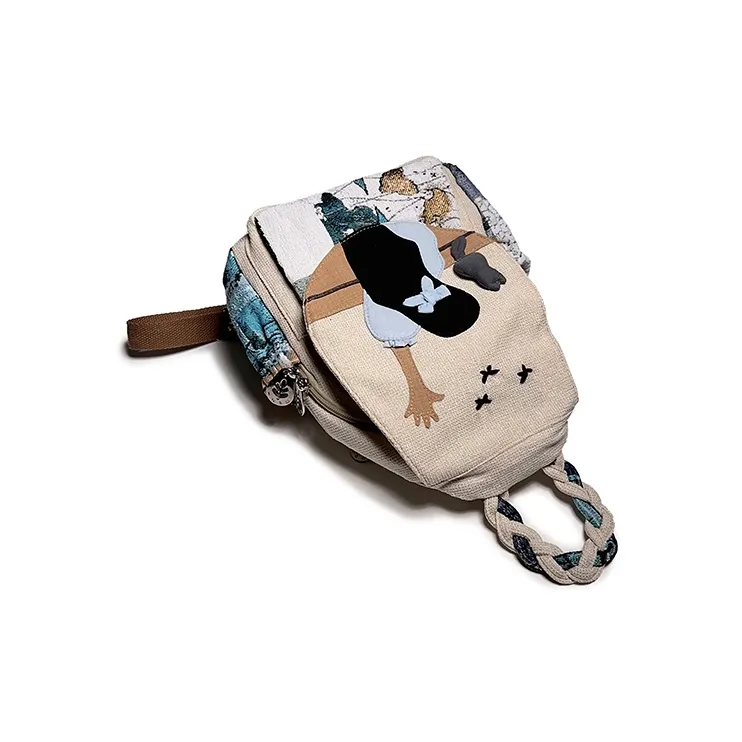 ESNSY Canvas Backpack Women's Apricot-4