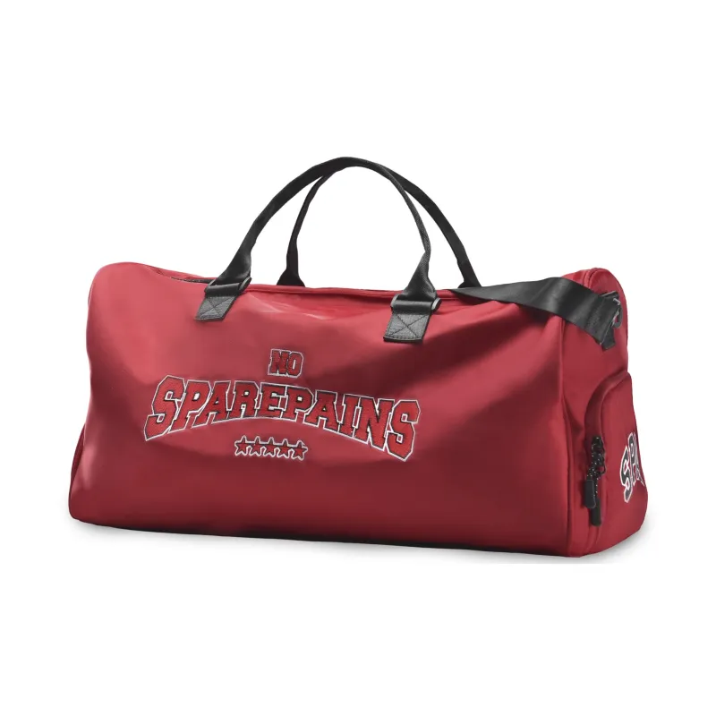 Spare No Pains. Polyester Shoulder Bag, Gym Bag, Crossbody Bag, Handbag, Luggage Bag Unisex Burgundy-3