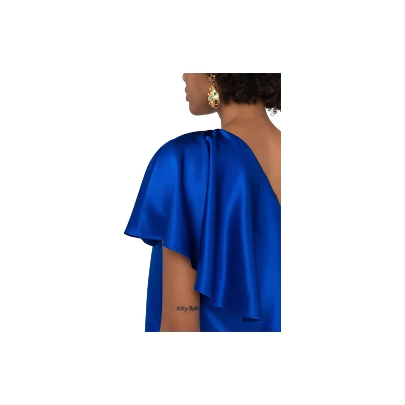 SAINT LAURENT One Shoulder Straight Hem Mini Dress-6