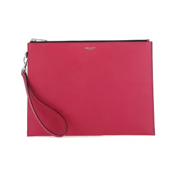 SAINT LAURENT Leather Clutch Men's Pink