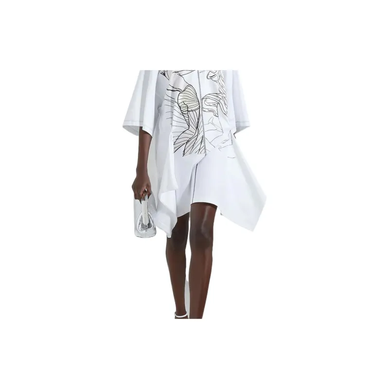 FENDI SS22 Short Sleeved Dress Women's White-3