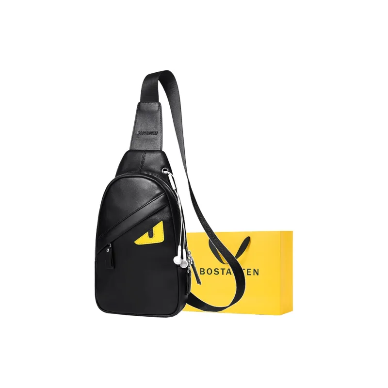 BOSTANTEN Cow Leather Sling Bag Regular Unisex Black-0