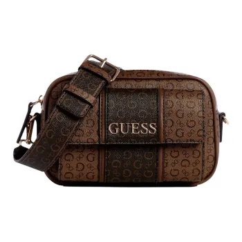 GUESS Artificial Leather Shoulder Bag Crossbody Bag Women's Dark Brown