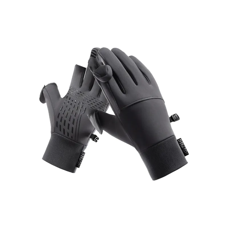 AAJF Polyester Silicone Conductive Fiber Fine And Warm Velvet Knit Gloves Unisex-4
