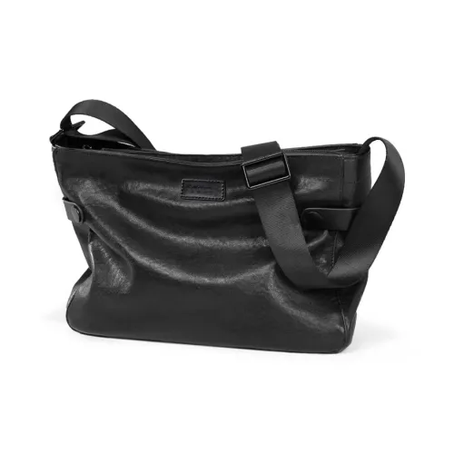 ROSEROOEN Top Grain Cow Leather Shoulder Bag Regular Men's Black