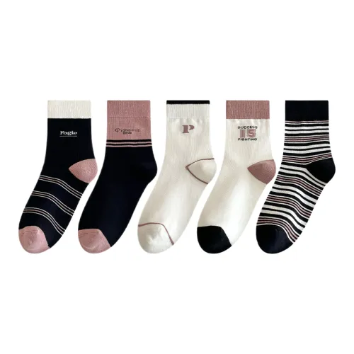 Lan Miao Mid Calf Socks Women's 5 Pack