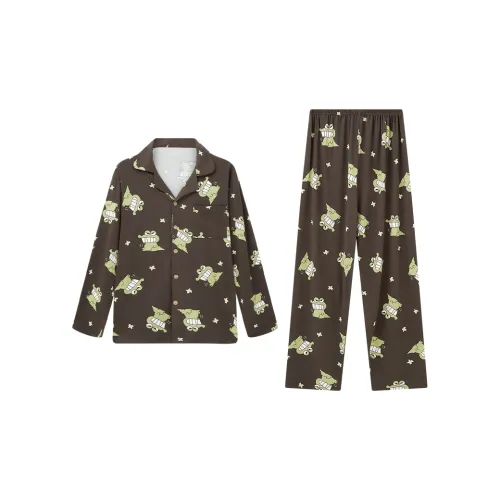 Sleep Advanced Fashion Korean Style Loose Fit Plus Size Students Dormitory Home Outerwear Ready Pajama Set Men's Black