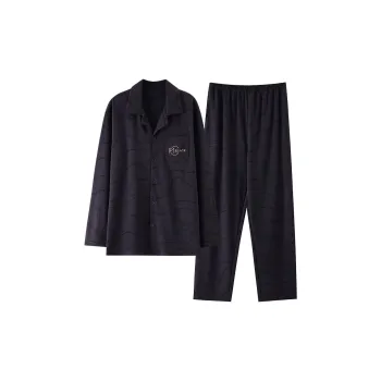 Pretty Lady Pajama Set Men's Black Gray Color