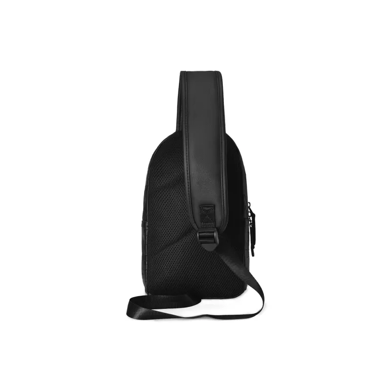 ONRF Polyvinyl Chloride Sling Bag, Crossbody Bag Men's Black-3