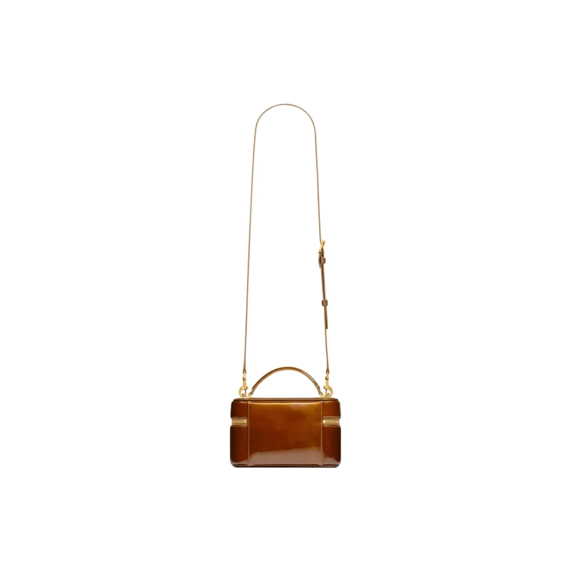SAINT LAURENT GABY Lambskin Shoulder Bag, Crossbody Bag, Handbag, Makeup Bag Women's Brown-4
