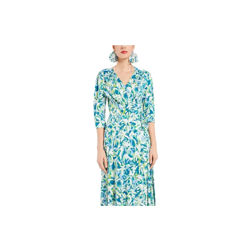 BESIONIA SS23 Short Sleeved Dresses Women's Blue Pattern-4