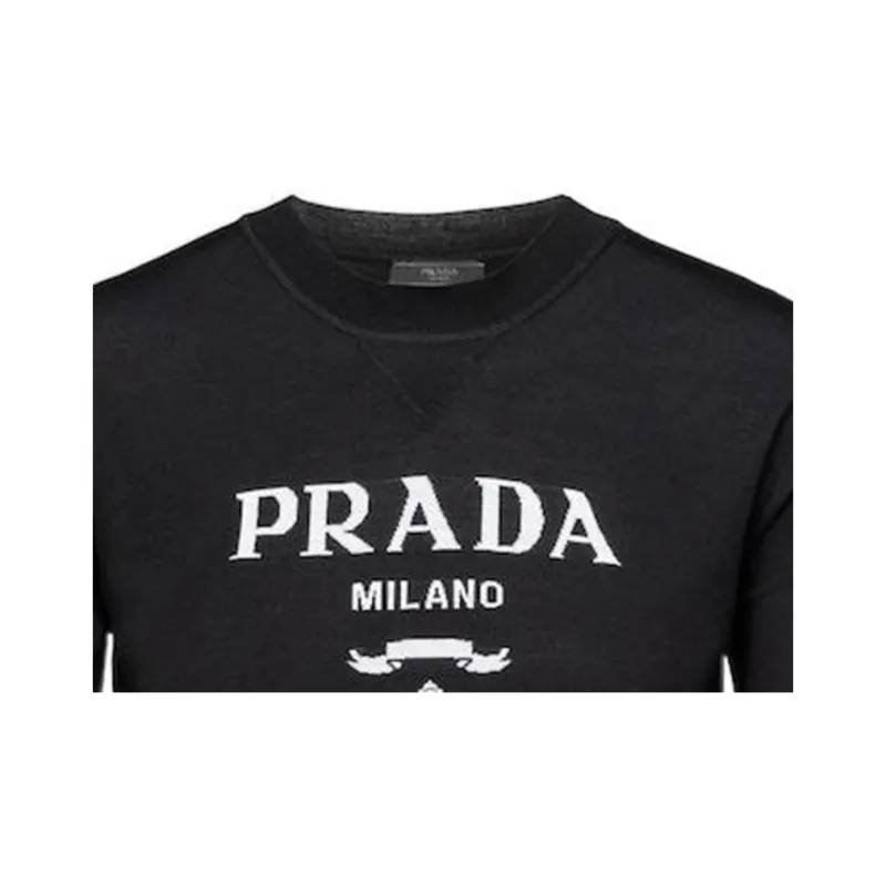 PRADA Superfine Wool Short Sleeve Crewneck Sweater-5