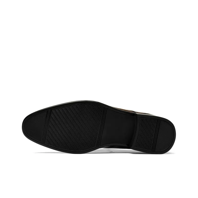 HLA Dress Shoes Men Low Top Black/Brown-9