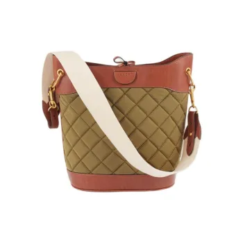 Sandro Fabric Bucket Bags Crossbody Bag Shoulder Bag Large Size Women's Khaki
