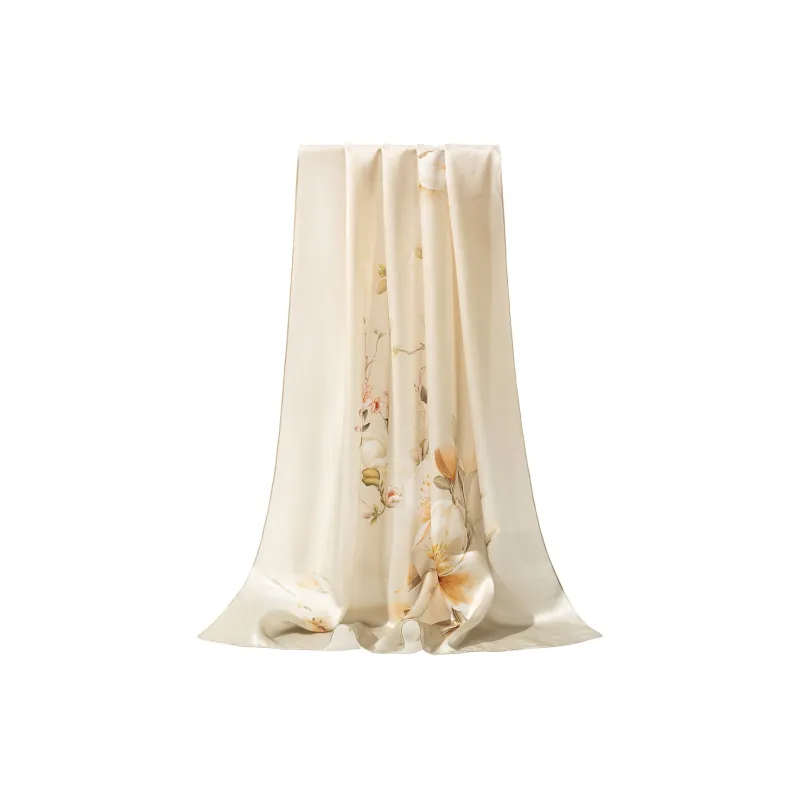 Shanghai Story 100% Mulberry Silk Scarves Women's Summer Solstice Listening To Lotus, Gift Box Set-10