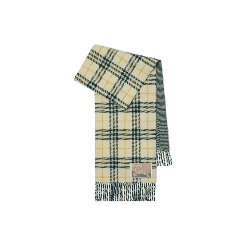 Burberry Checkered Fringed Edge Scarf-0