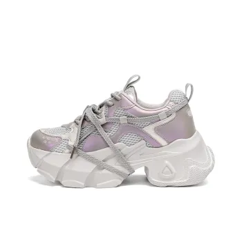 EXULL Q Low Top Chunky Sneakers Women's Gray Purple