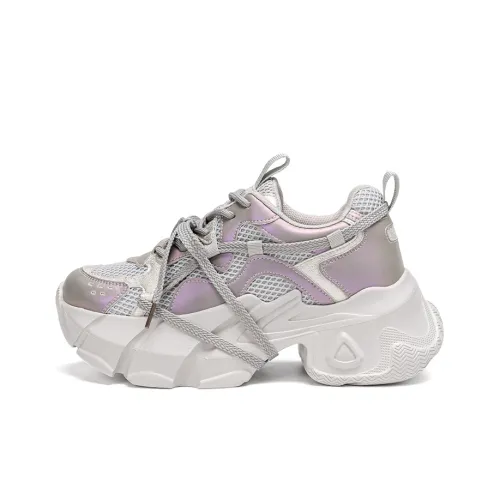 EXULL Q Low Top Chunky Sneakers the Women's Gray Purple