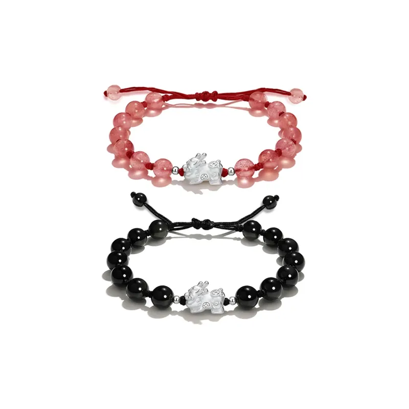 GUDS GAVE Colored Glaze Jade Bracelets Unisex-11