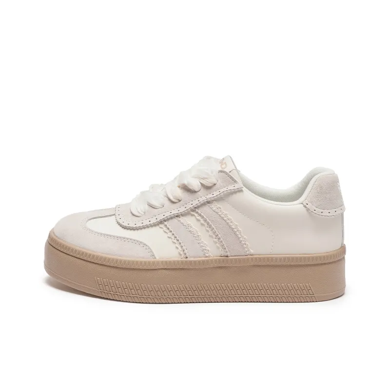 Hotwind Cream Lace Series Low Top Skateboard Shoes Women's-0