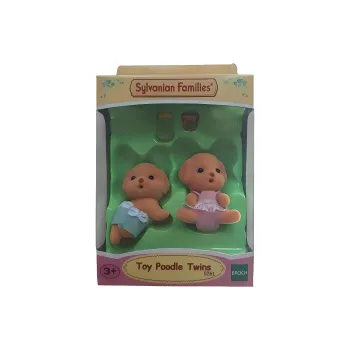 Sylvanian Families Old Version Poodle Twins Dolls Plush Doll Small Size Tall