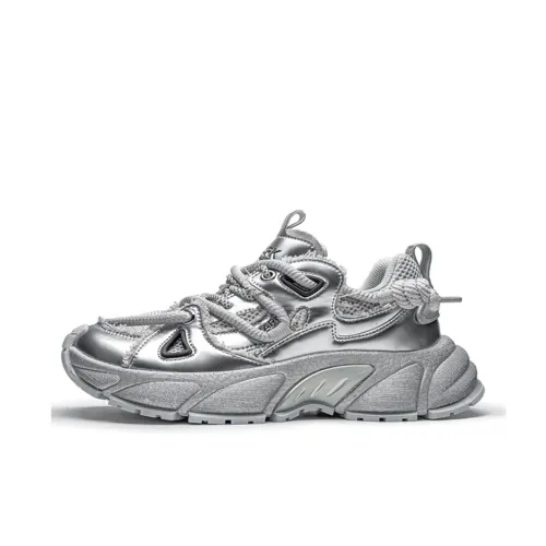 FAIRWHALE Slip Resistant, Abrasion Resistant, Lightweight, Height Increasing Low Top Chunky Sneakers Men's