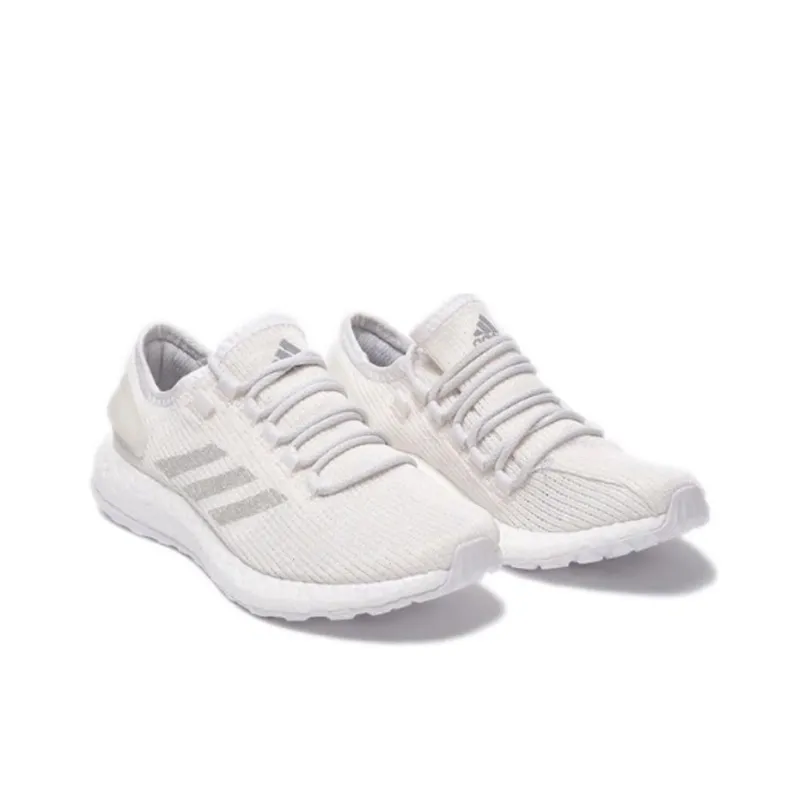 Adidas Pure Boost Clima Anti-Slip Wear-Resistant Low-Top Running Shoes Unisex Gray White-2