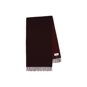Maison Kitsune Bold Fox Head Patch Fringed Scarf