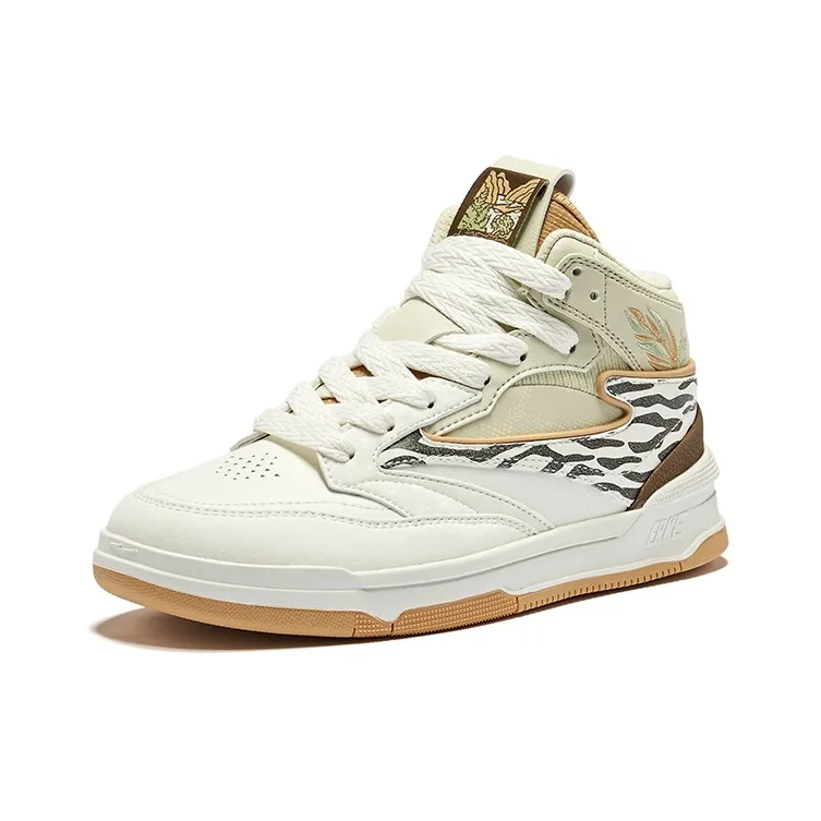 Erke Single No Pair Slip-Resistant Height Increasing High-Top Skateboard Shoes Women's Jiuzhaigou Color Scheme-2