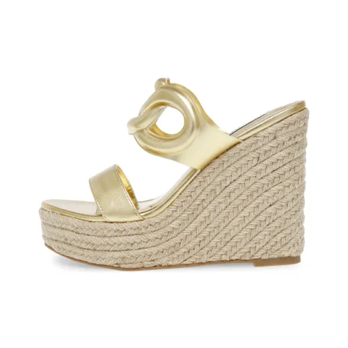 STEVE MADDEN Abrasion-Resistant Slide Slippers Women's Gold