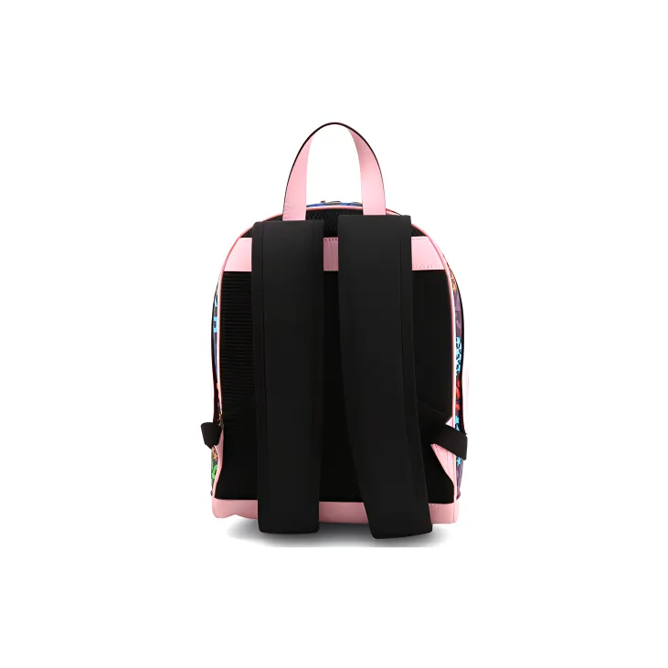 GUCCI Canvas With Leather Backpack Women's Pink/Multicolor Candy Color-3