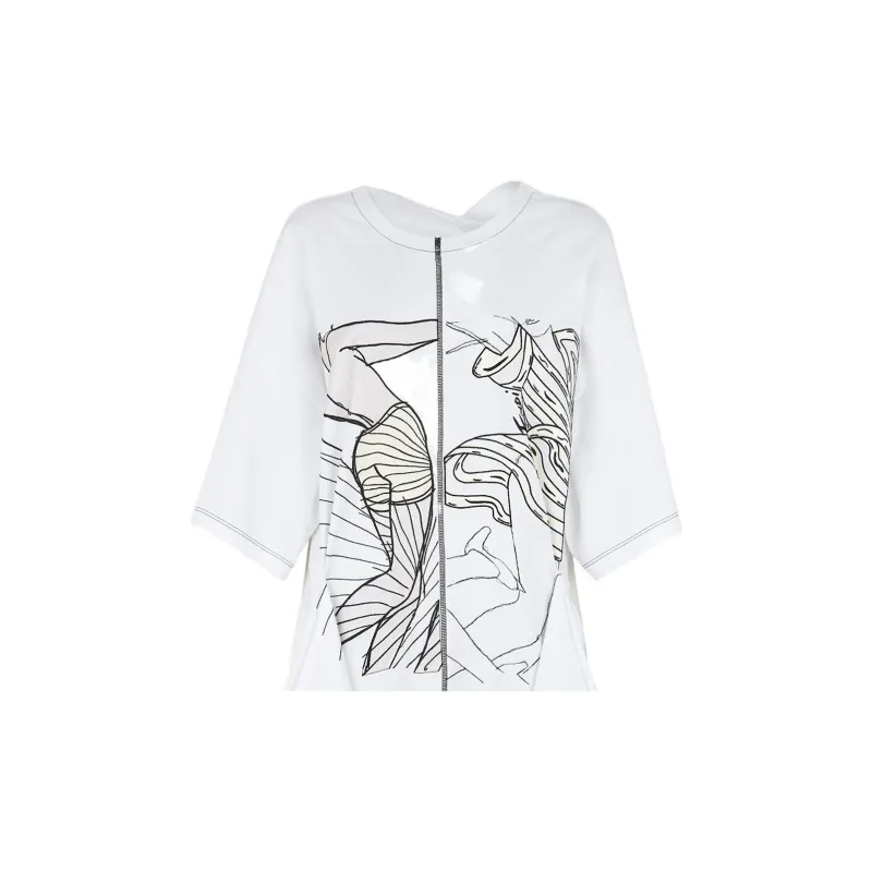 FENDI SS22 Short Sleeved Dress Women's White-5