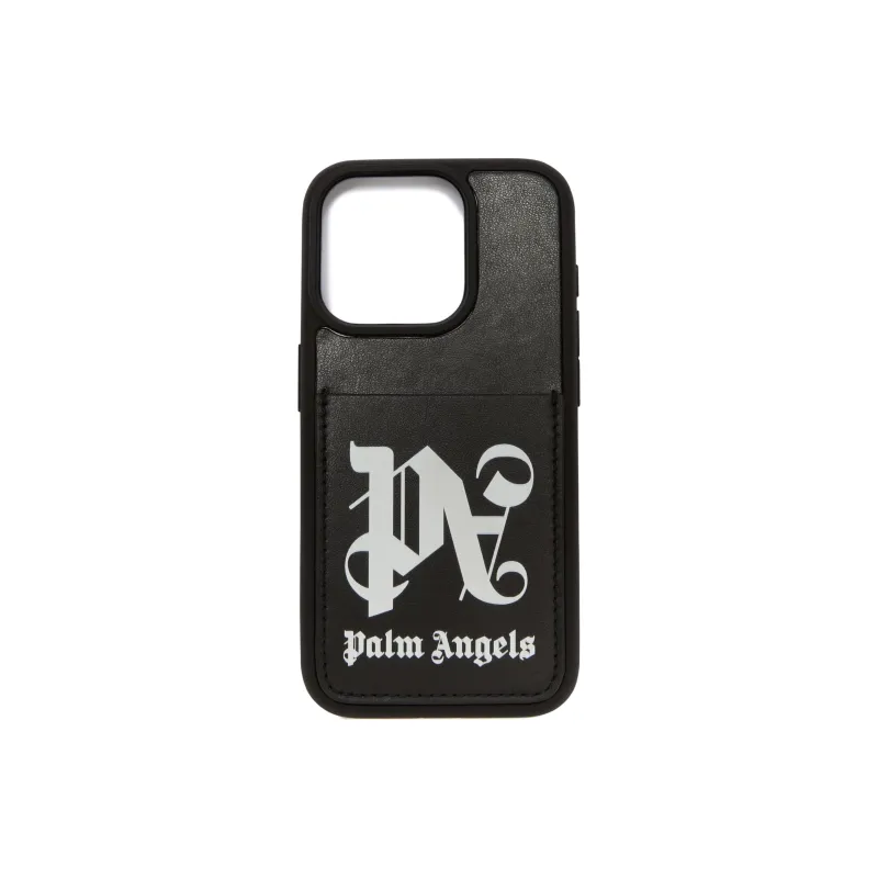 PALM ANGELS Leather Material Durable Phone Cases Compatibility With IPhone 15 Trendy And Cool-0