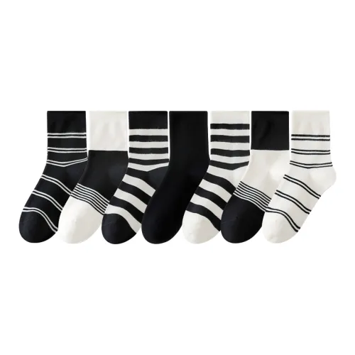 Lan Miao Mid Calf Socks Women's 7 Pack