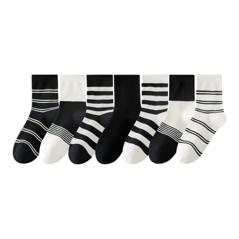 Lan Miao Mid Calf Socks Women's 7 Pack-0