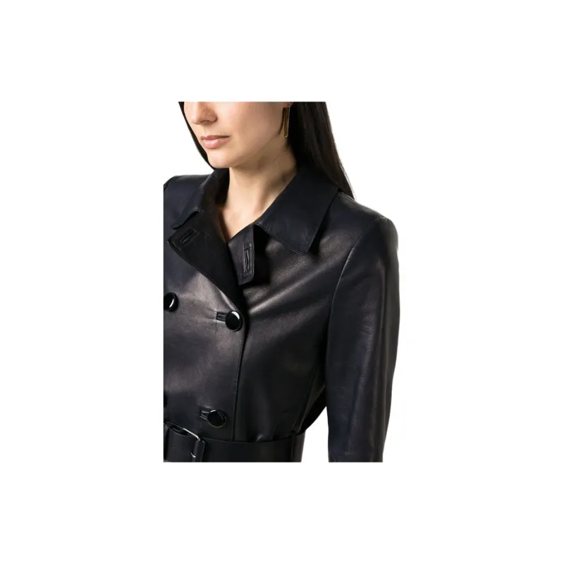 GIORGIO ARMANI X 10 Corso Como Leather Trench Coat-4