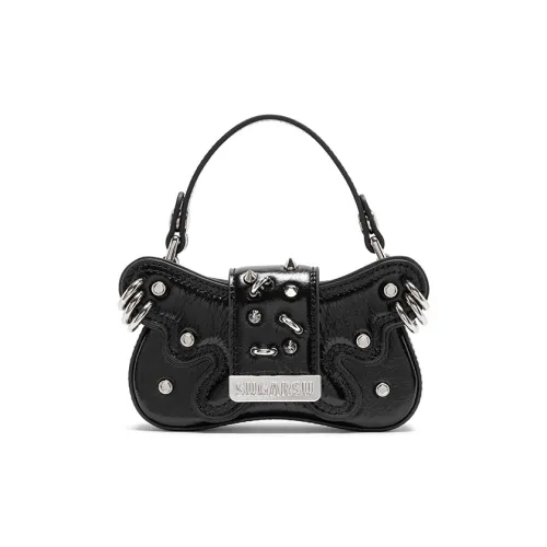 SUGARSU Cow Leather One Shoulder Handbag Mini Women's Black/Purple/Silver/White