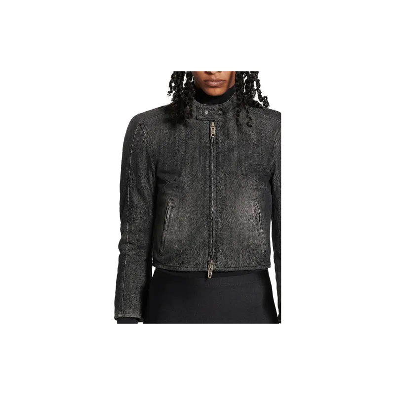 Balenciaga Shrunk Denim Racer Jacket-5
