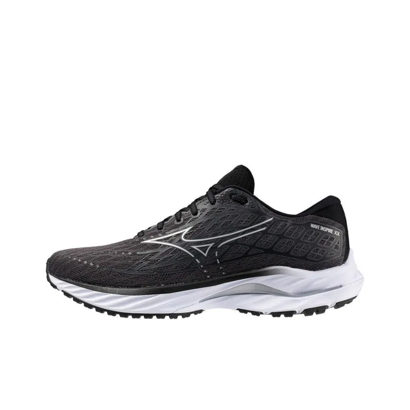 Mizuno Wave Inspire 20 Slip Resistant Low Top Running Shoes Men's Black White-0