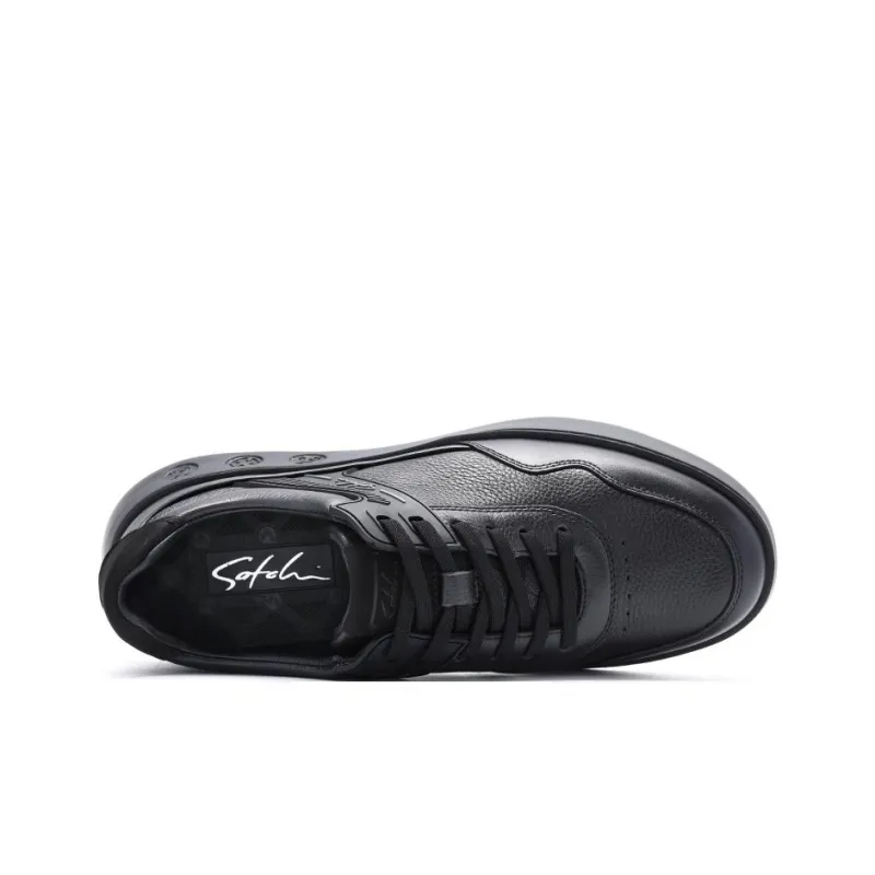 Satchi Wear resistant Lightweight Breathable And Non slip. Low Top Skateboard Shoes Men's Black 4CM-3