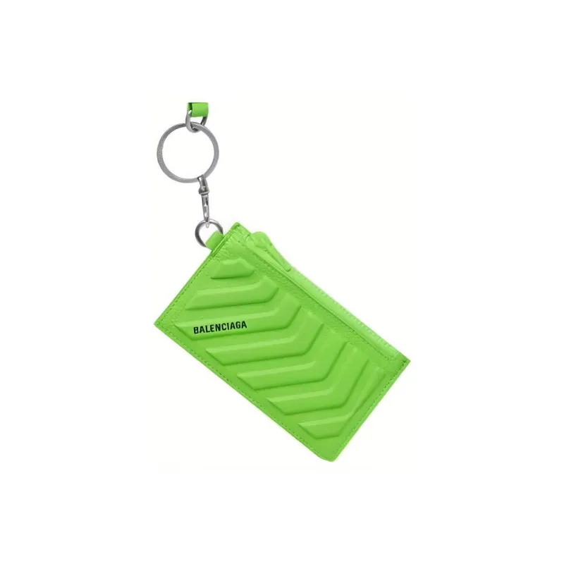 Balenciaga Car Calfskin Coin Purse Men's Green-0