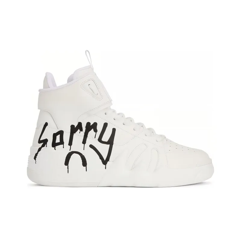 Sorry In Advance x Giuseppe Zanotti/GZ Anti-Slip And Wear-Resistant Coverage High-Top Skateboard Shoes Men's White-1