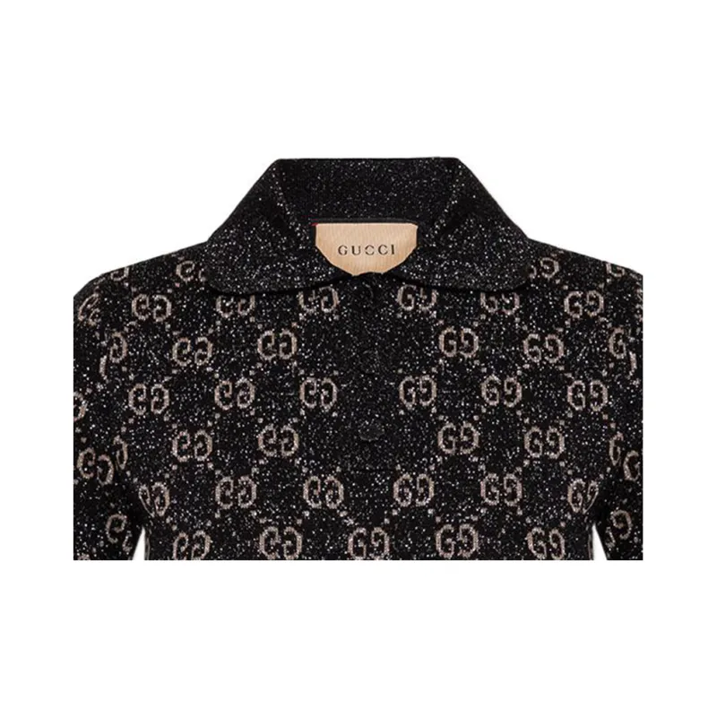 GUCCI Gg Motif Polo Shirt-4