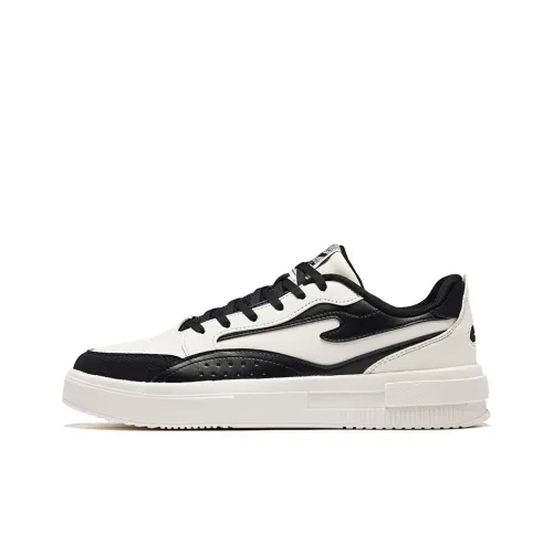 Erke Crane Wings Anti Slip Wear Resistant Low Top Skateboard Shoes Men's Jet Black Microcrystal White