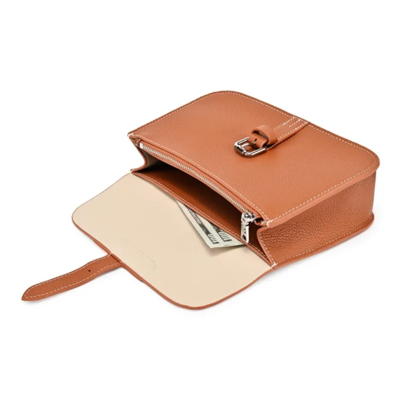 AQUASCUTUM Top Grain Cow Leather Shoulder Bag Regular Women's Brown-2