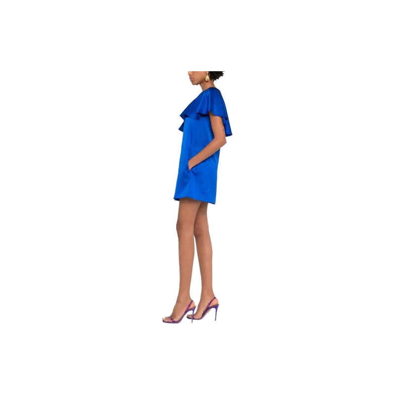 SAINT LAURENT One Shoulder Straight Hem Mini Dress-4