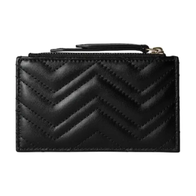 GUCCI Leather Key Pouch Women's Black-3