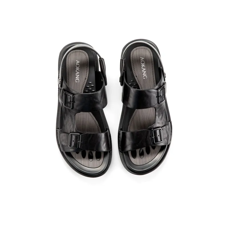 AOKANG Beach Sandals Men's Black-3